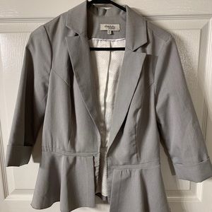 Grey Blazer with pleated flare